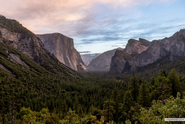 Yosemite National Park tunnel view sunrise